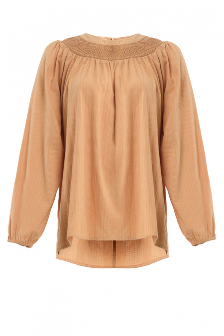 Kardyn Flared Blouse - Taffy Brown