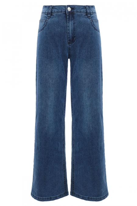 COTTON Gittel Straight Cut Jeans - Medium Wash