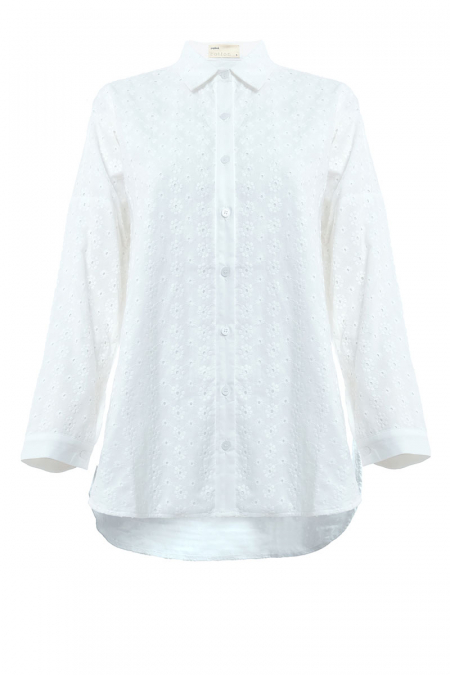 Chandan Drop Shoulder Shirt - White