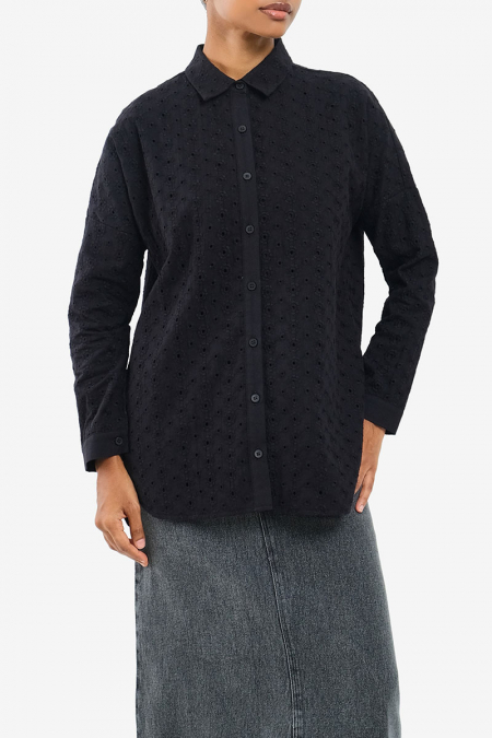 Chandan Drop Shoulder Shirt - Black