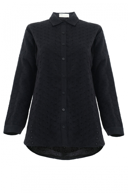 Chandan Drop Shoulder Shirt - Black