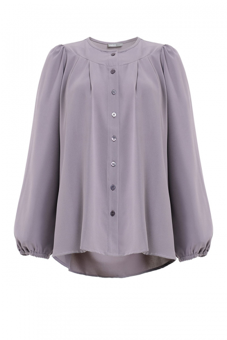 Waimi Puff Shoulder Blouse - Elder Berry