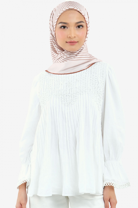 Bahija Satin Printed Square Headscarf - Pink Tint