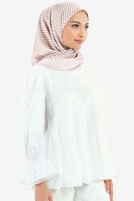 Bahija Satin Printed Square Headscarf - Pink Tint