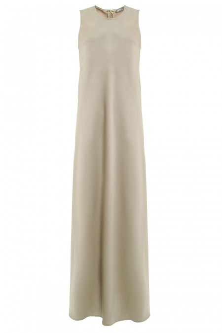 Zenab Sleeveless Satin Dress - Moss Green