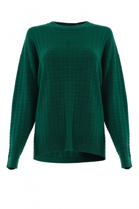 Germani Knitted Drop Shoulder Blouse - Forest Green