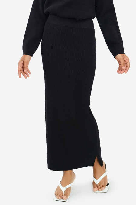 Udaya Knitted Pencil Skirt - Black