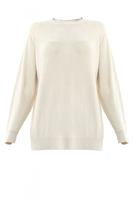 Mahsuri Round Neck Sweater - Oatmilk