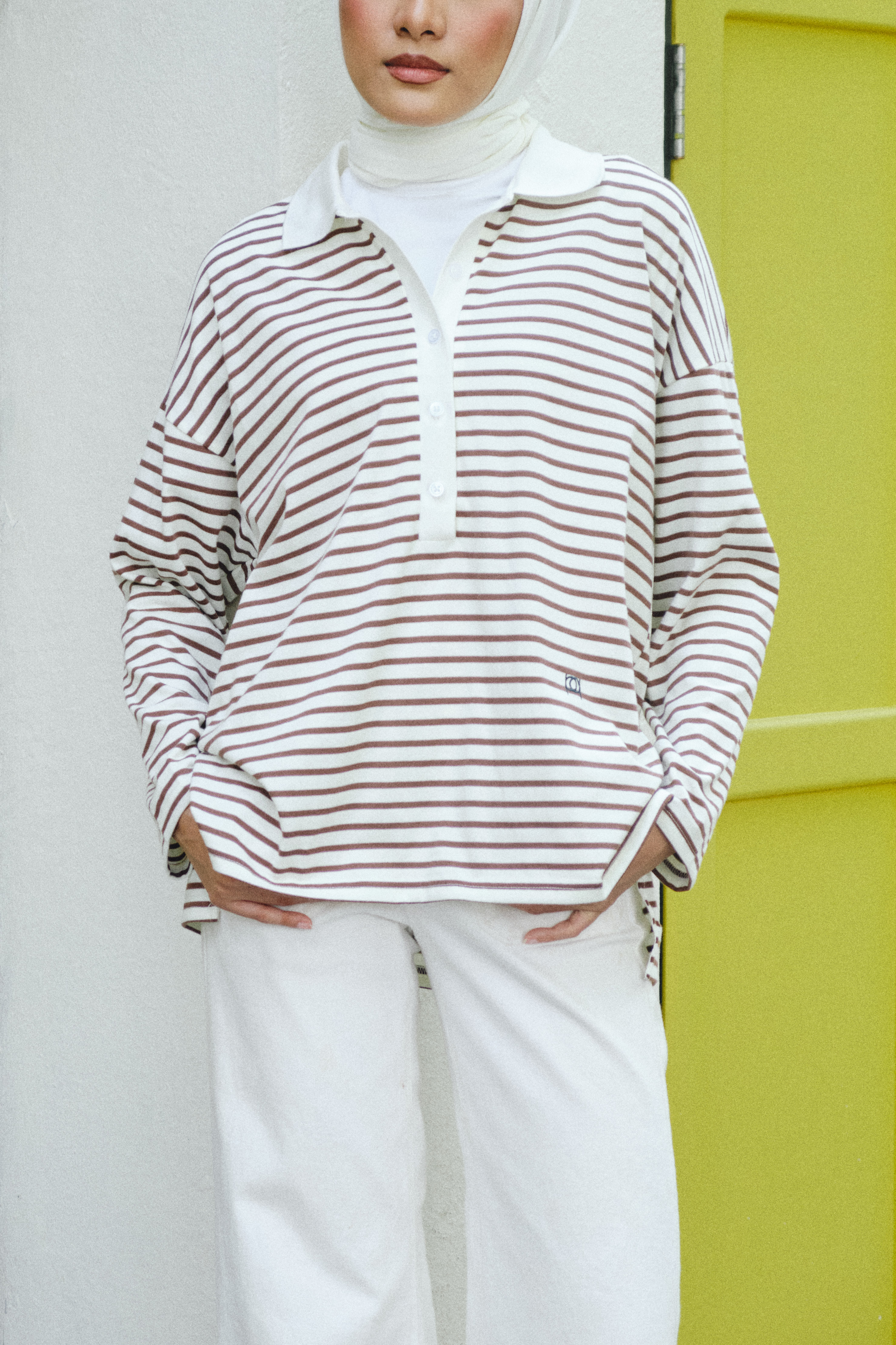 Darian Drop Shoulder Polo Top