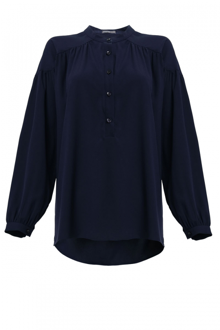 Mayelle Henley Blouse - Eclipse