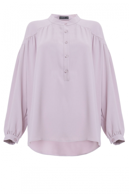 Mayelle Henley Blouse - Lilac Ash