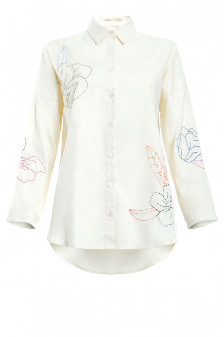 Shefa Front Button Shirt - Cream