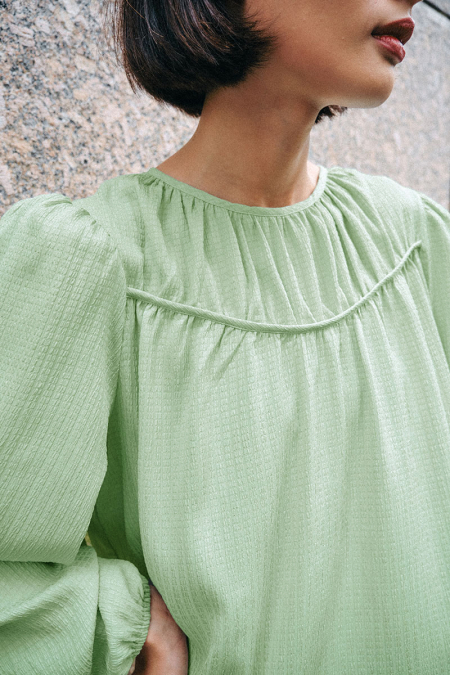 Tyleshia Flared Blouse - Matcha