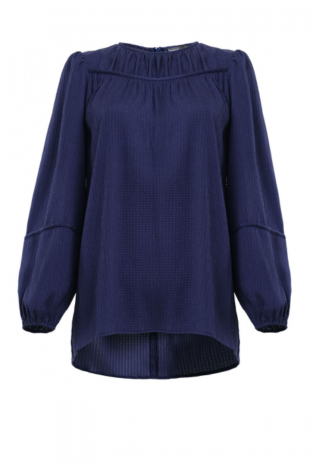 Tyleshia Flared Blouse - Deep Blue