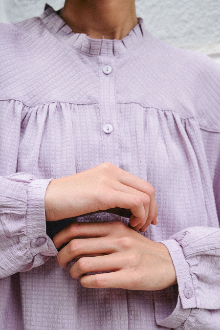 Udantika Front Button Blouse - Lilac Ash