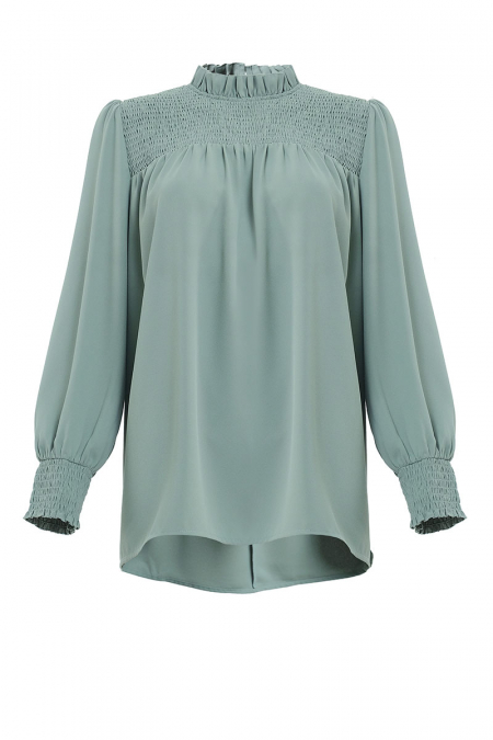 Yemima Smock Blouse - Moss Green
