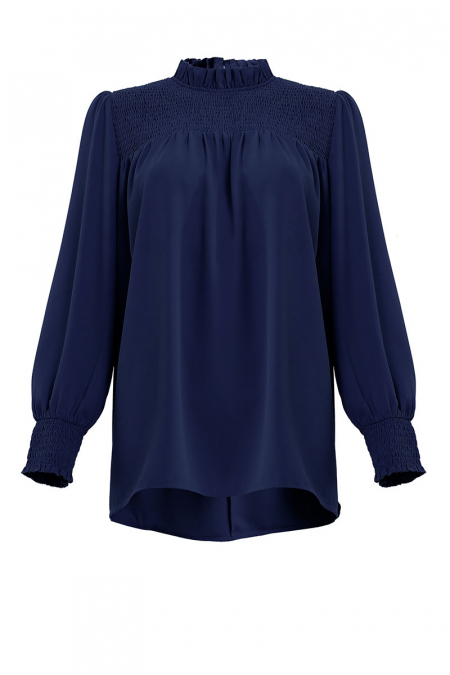 Yemima Smock Blouse - Navy