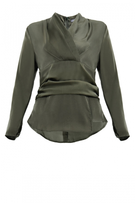 Denisa Kimono Style Blouse - Dark Sage