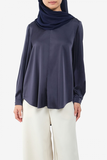 Jedaiah Flared Blouse - Dark Sapphire