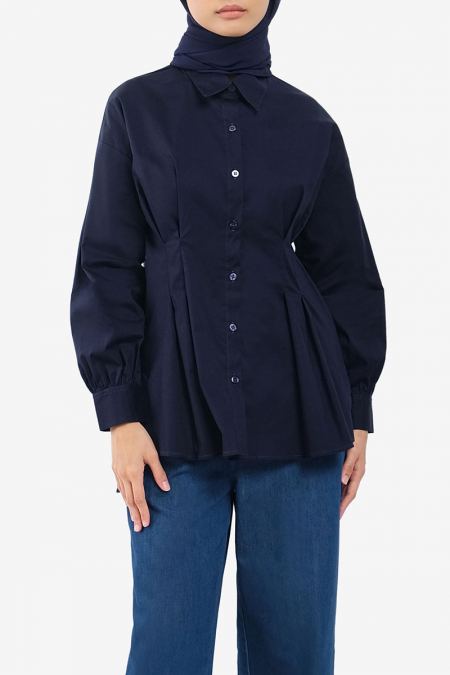 Verena Front Button Shirt - Eclipse