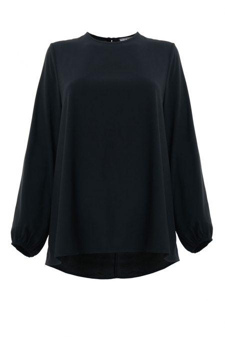 Layce Flared Blouse - Black