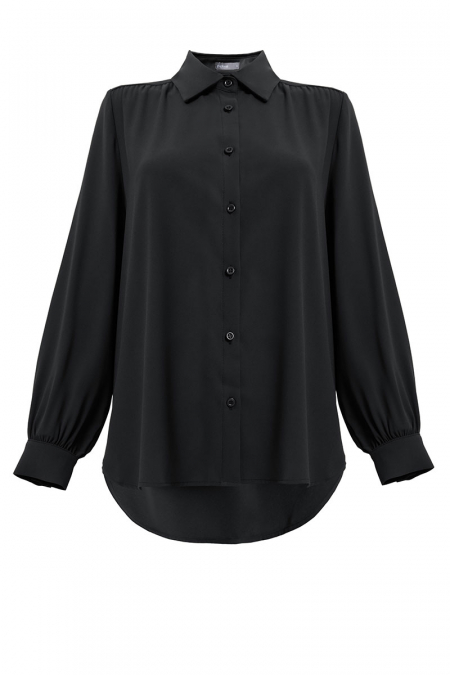 Giulianna Front Button Shirt - Black