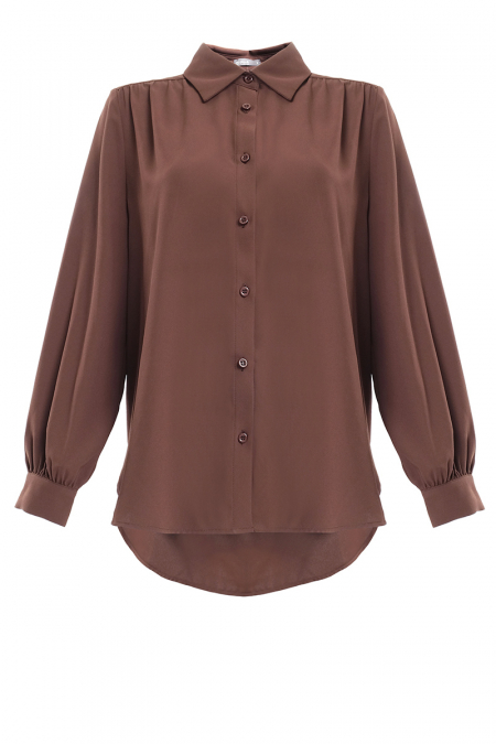 Giulianna Front Button Shirt - Pinecone