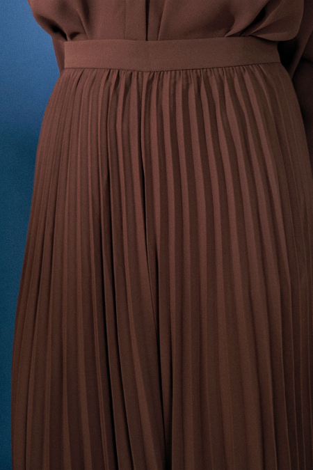 Haunani Pleated Maxi Skirt - Pinecone