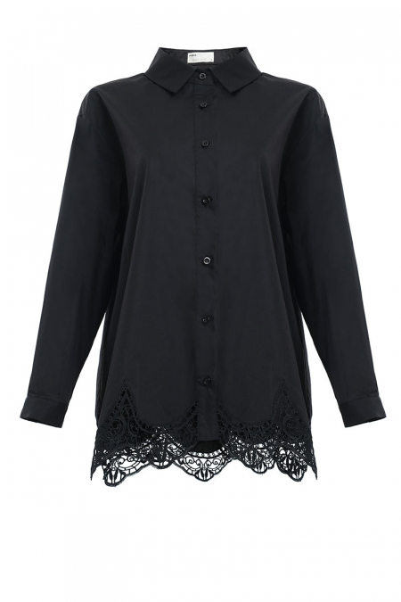 Karlisha Front Button Shirt - Black
