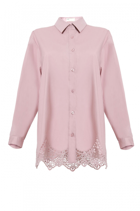 Karlisha Front Button Shirt - Dusty Pink