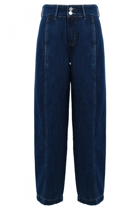 COTTON Philippa Mom Jeans - Dark Wash