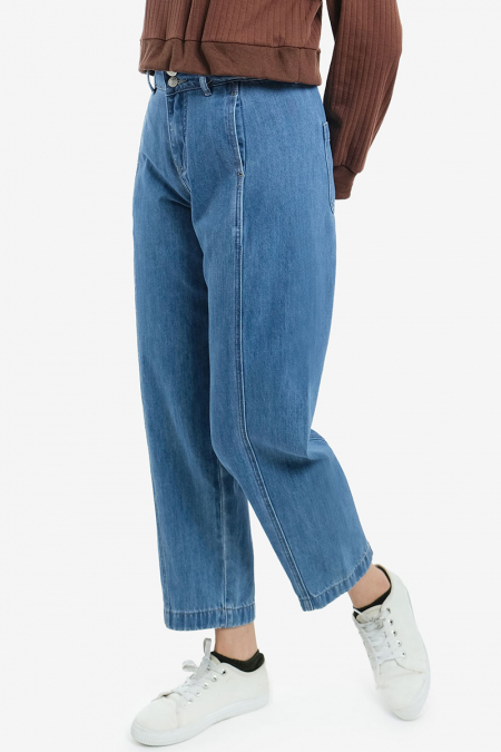 COTTON Philippa Mom Jeans - Light Wash