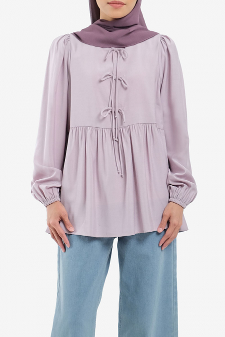 Sarafina Gathered Waist Blouse - Dusty Pink