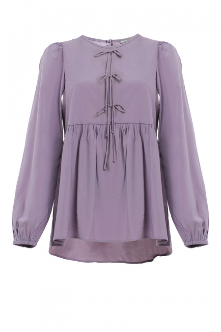 Sarafina Gathered Waist Blouse - Lilac