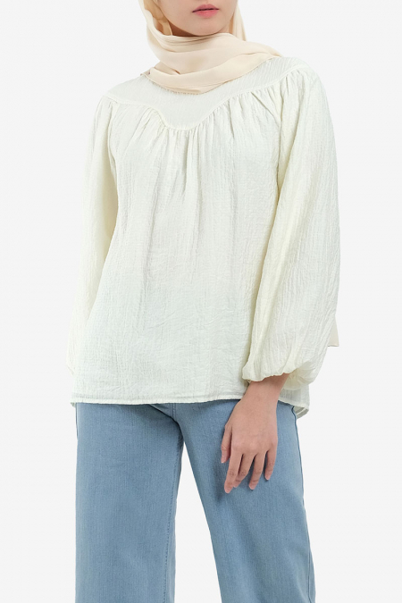 Petronilla Flared Blouse - Cream