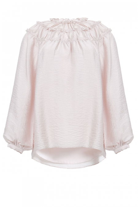 Ralena Flared Blouse - Pink Tint