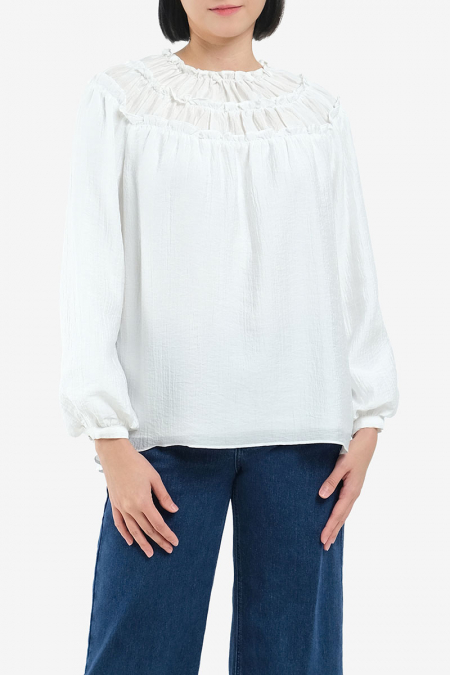 Ralena Flared Blouse - White