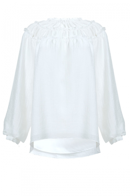 Ralena Flared Blouse - White