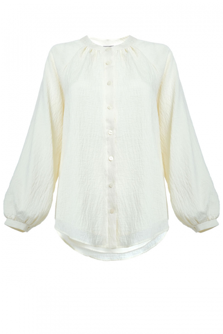 Haizea Front Button Blouse - Vanilla