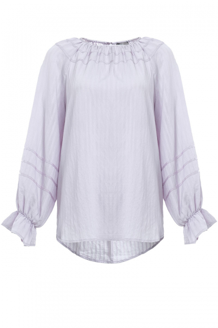Jeryka Smock Sleeve Blouse - Light Orchid