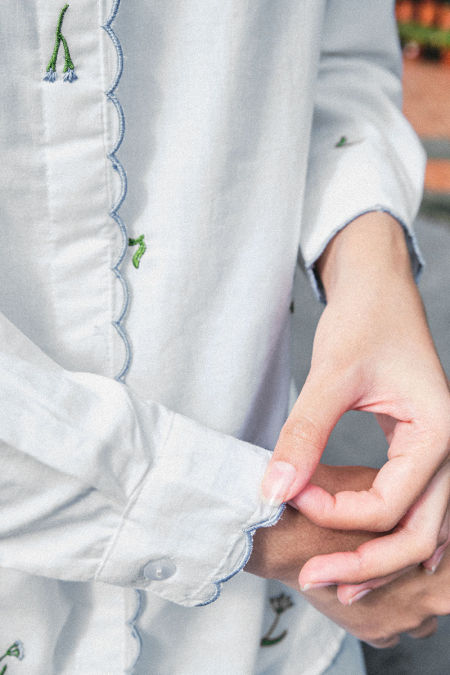 Marshelina Embroidered Blouse - White Floral