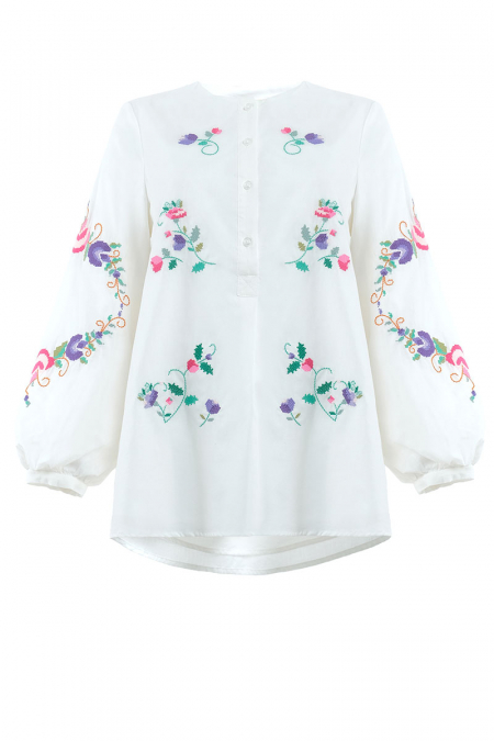Launa Henley Blouse - White