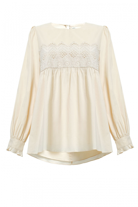 Dylyn Puff Shoulder Blouse 2.0 - Oatmilk