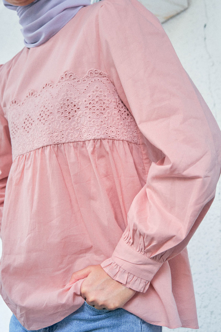 Dylyn Puff Shoulder Blouse 2.0 - Powder Pink