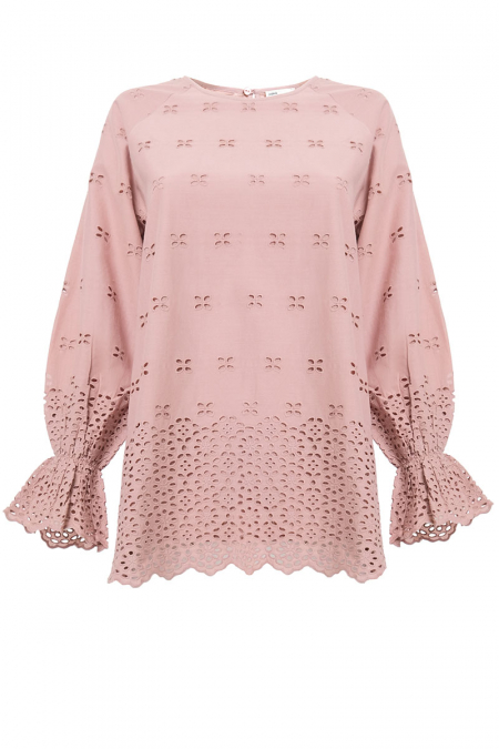 Chevelle Smock Sleeve Blouse - Dusty Pink