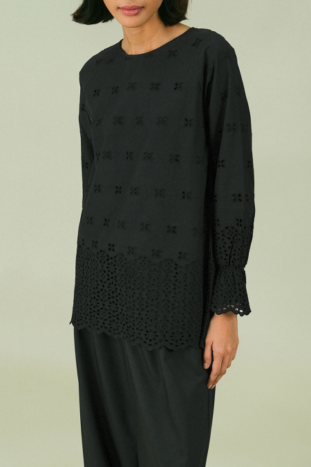 Chevelle Smock Sleeve Blouse - Black