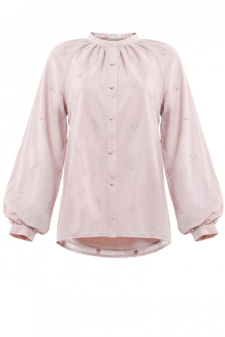 Raiya Front Button Blouse - Dusty Pink