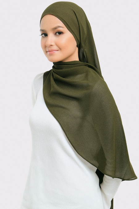 Aida Chiffon Tudung Headscarf - Sage Green