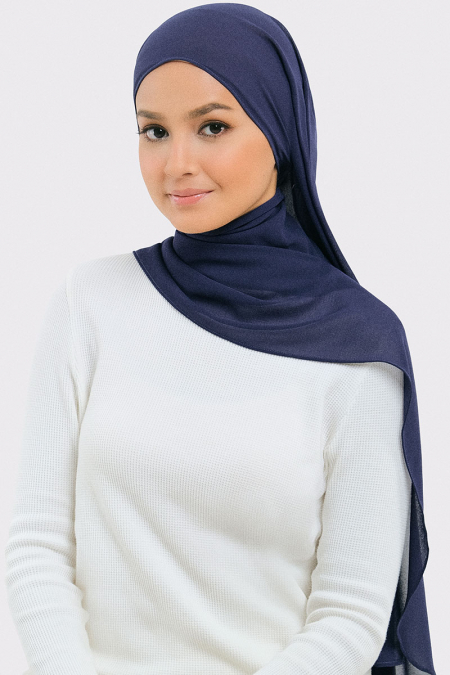 Aida Chiffon Tudung Headscarf - Deep Blue