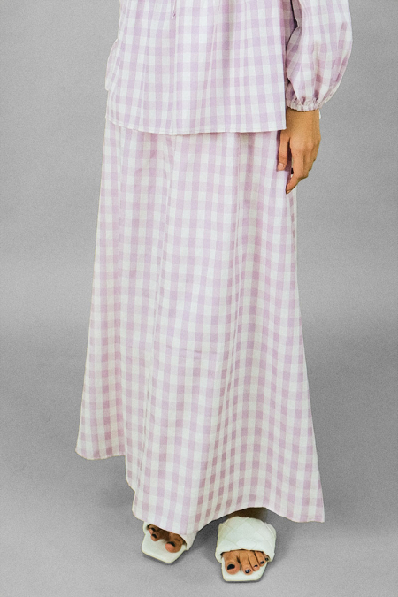 Livy A-Line Skirt - Purple Checkered